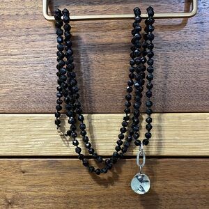 Handmade Blackbird Black Beaded Necklace